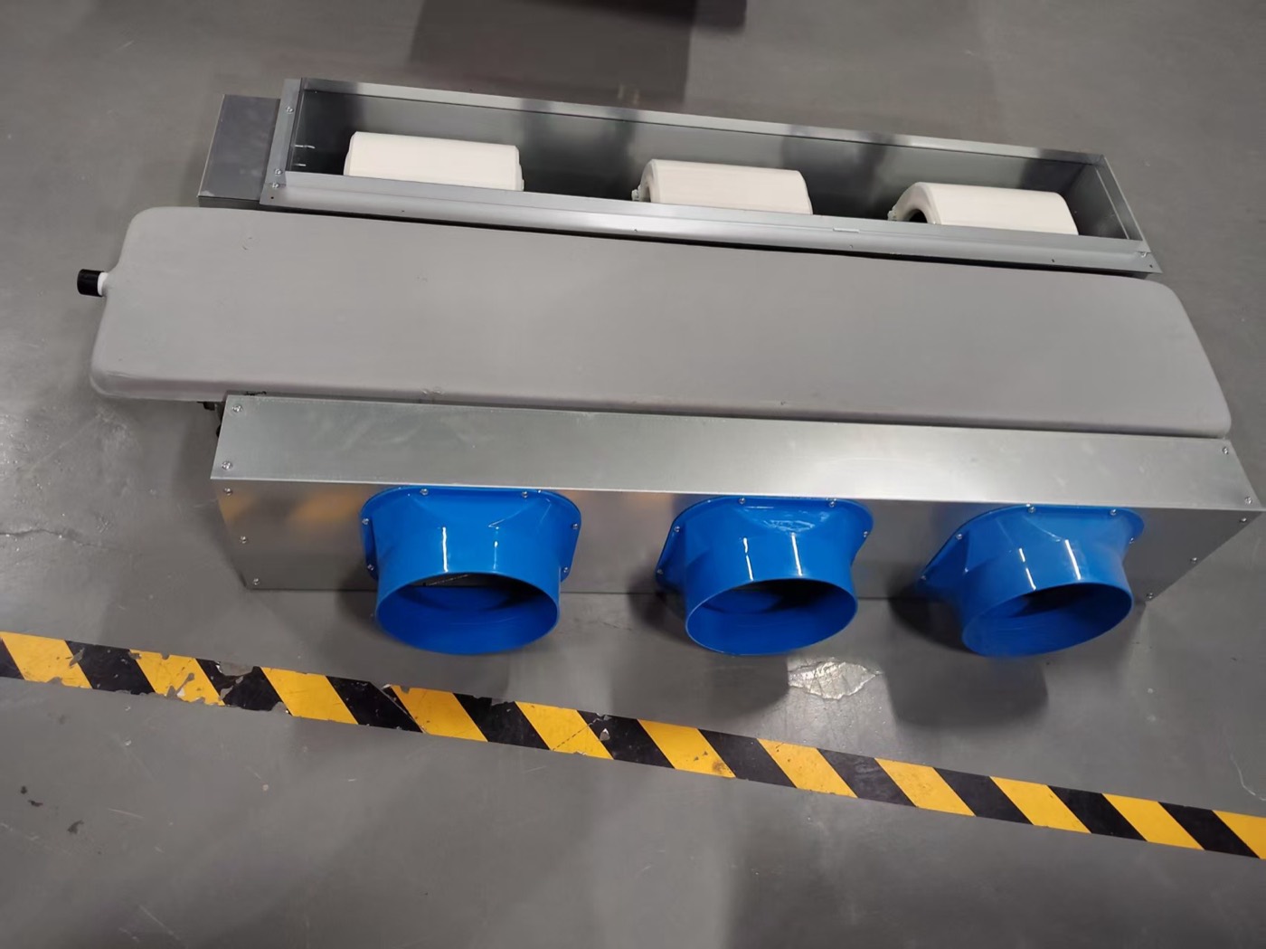 Ducted fan-coil unit on the factory floor before packing