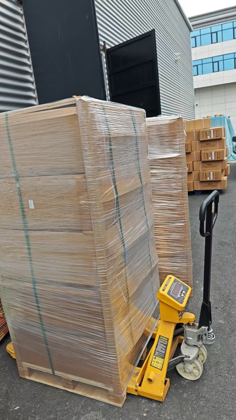 Wooden crates stacked after packing
